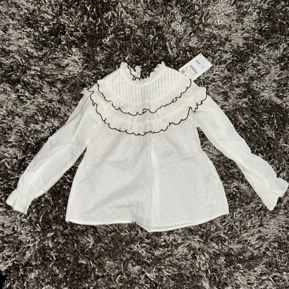 Zara girls White Long Sleeve Kids Blouse
